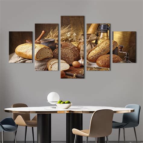 ᐉ Модульная картина из 5 частей Хлеб из пекарни 162x80 см (285-52 ...