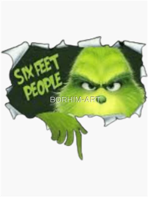 Grinch Ew People Sticker For Sale By Borhim Art Redbubble