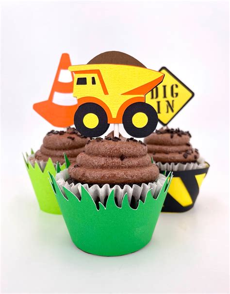 Set de construcción Cupcake Toppers en su elección de color Qty 12 por