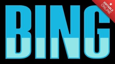 bing blue modern font text effect generator