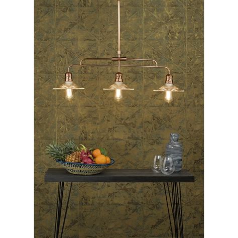 Dar Lighting Ade7364 Adeline 3 Light Ceiling Bar Pendant In Copper