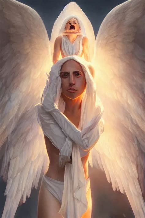 Lady Gaga As A Heavenly Angel Anatomy Bathed In Stable Diffusion