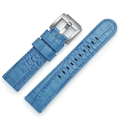 Marc Coblen Tw Steel Uhrenarmband Leder Alligator Blau Mm