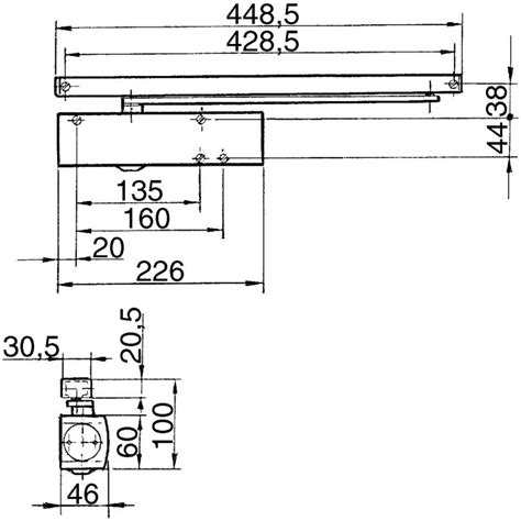 Ferme porte Geze TS 3000 V Kit avec bras à coulisse et plaque de