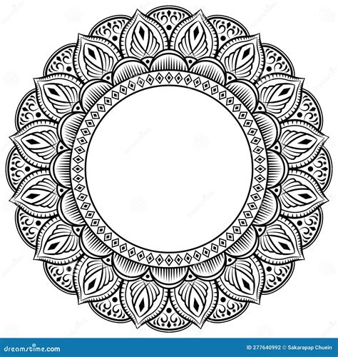 Circular Pattern In The Form Of A Mandala Stock Illustration