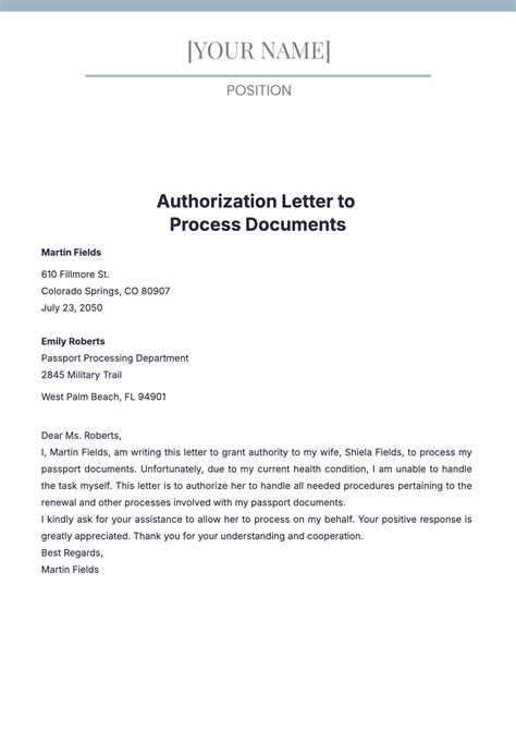 Free Authorization Letter Templates Editable And Printable