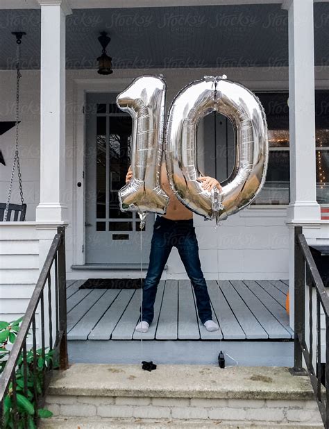 Boy Celebrates His 10th Birthday With Balloons By Stocksy Contributor