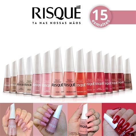 Kit Esmalte Risque Cores Vermelho Nude Esmalte Promo O Atacado
