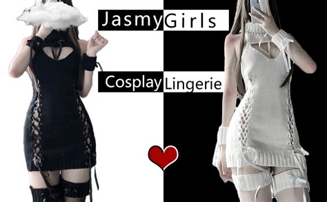 JasmyGirls Womens Sexy Cosplay Lingerie Backless Hollow Out Anime