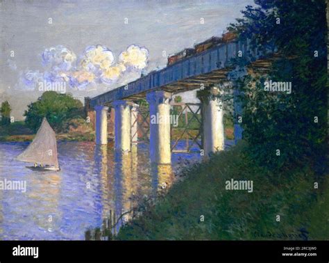 The Railway Bridge At Argenteuil By Claude Monet Stock Photo Alamy