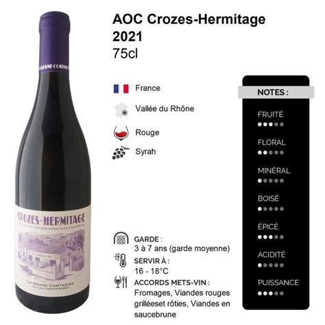 Crozes Hermitage Rouge 2021 Lot de 3x75cl Yves Chéron Vin AOC