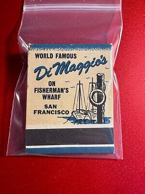 Matchbook Di Maggio S On The Fisherman S Wharf San Francisco Ca