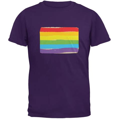 Gay Pride Lgbt Vintage Rainbow Purple Adult T Shirt Medium