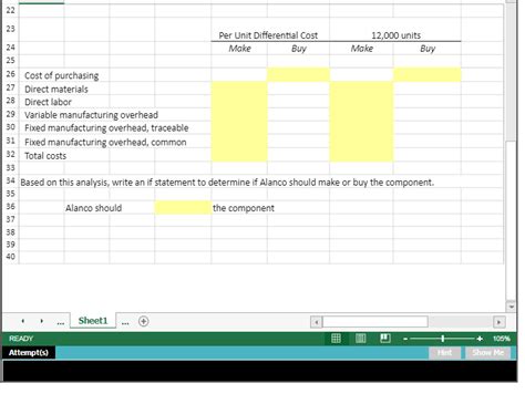 Solved Prepare A Make Or Buy Analysis Prepare A Make Or Buy Chegg