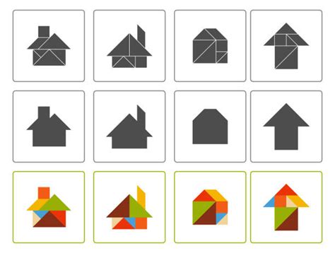 Tangram Casinha - 70+ Tangram House Ilustração de stock, gráficos vetoriais e clipart ...