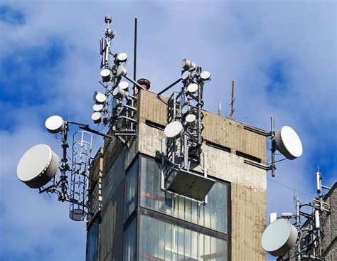 Antennas On The Top Of An Apartment Building Stock Photo Image Of