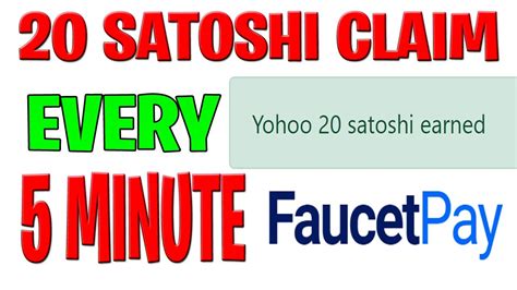 20 Bitcoin Satoshi Claim Every 5 Minute Earn Free Bitcoin Faucet