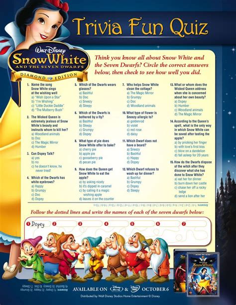 The Snow White Quiz Game Is Shown