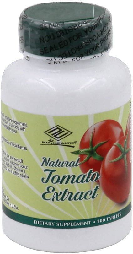 Amazon.com: Natural Tomato Extract with Lycopene - 100 Tablets : Health & Household