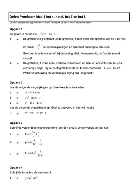 Beca Oefenproefwerk Oefen Proefwerk Klas Hst Hst