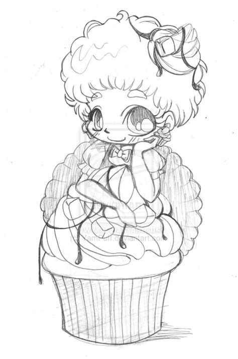 Yampuff Chibi Girl Coloring Page