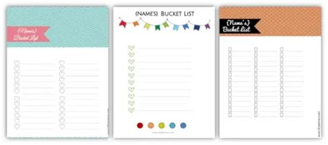 Free Bucket List Template To Create The Perfect Bucket List