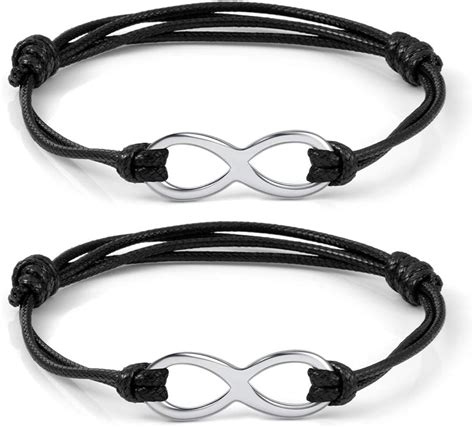 JSDDE Pärchen Unendlichkeit Armband Infinity Liebe Symbol einstellbar