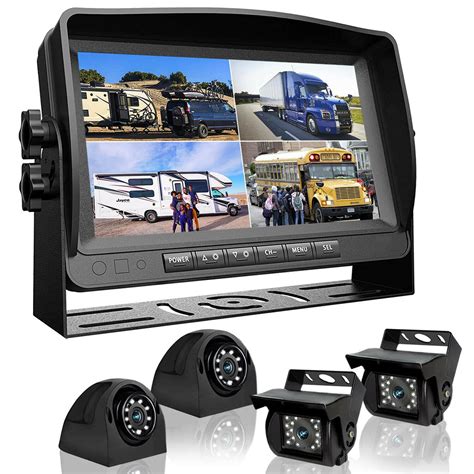 1080P Ahd DVR 7 Quad Monitor 360 View Front Side Rear View Backup