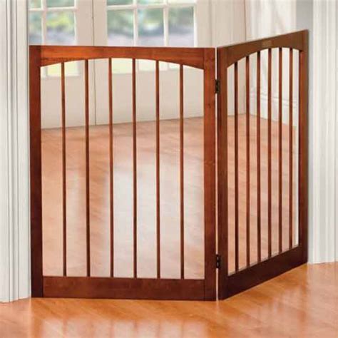 Indoor Pet Safety Gate Wooden Folding 2 Panel Play Yard Free Standing ...