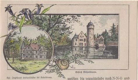 Orig Kolorierter Holzstich Bayern Schloss Mespelbrunn 1850