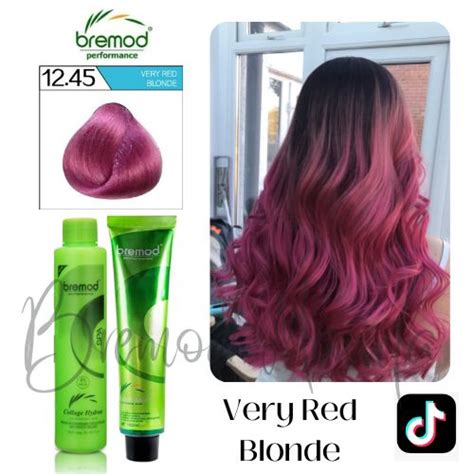 12 45 VERY RED BLONDE Bremod Hair Color With Oxidizer Set Shopee