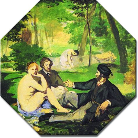 Wandbild Douard Manet Das Fr Hst Ck Im Gr Nen X Cm Achteck