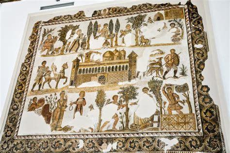 Tunis, TUNISIA - February 06, 2009: Ancient Roman Mosaics in Bardo National Museum Editorial ...