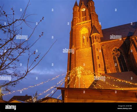 Christmas market in a small german village Stock Photo - Alamy