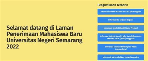 Link Pengumuman Sm Unnes 2022 Jalur Seleksi Mandiri Universitas Negeri Semarang Hari Ini 26 Juli