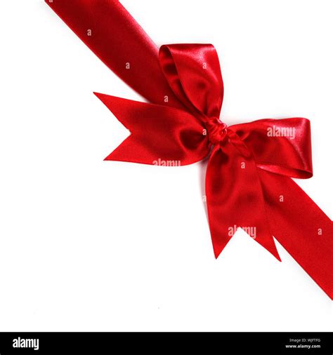 Shiny Red Satin Bow Isolated On White Background Stock Photo Alamy