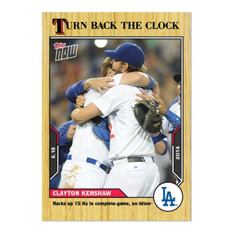 Clayton Kershaw Mlb Topps Now Turn Back The Clock Card