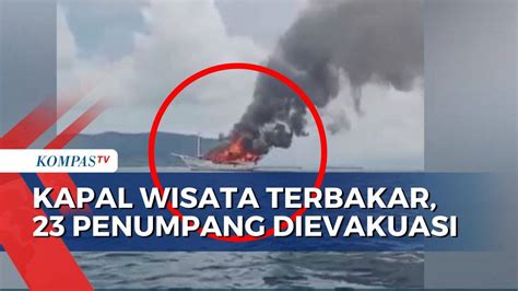 Kapal Wisatawan Terbakar Di Perairan Raja Ampat Penumpang