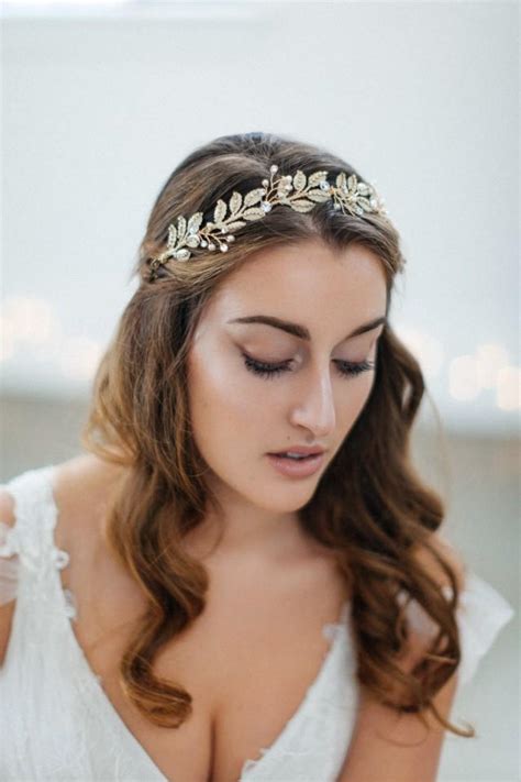 Wedding Headpiece Crystal Bridal Headpiece Leaf Bridal Headpiece Bridal Hair Vine Ivory