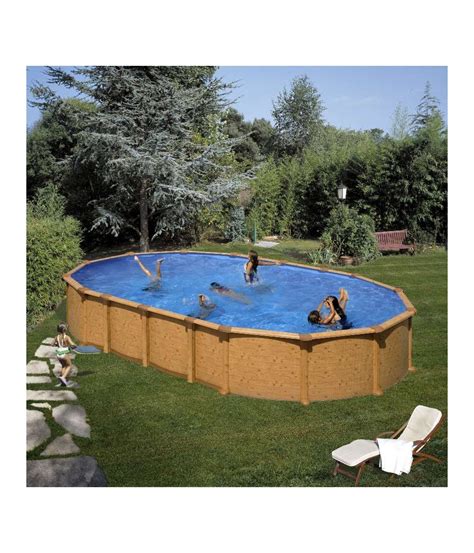 Piscine Hors Sol Acier Gre Alto Aspect Bois M X M X M Sjf