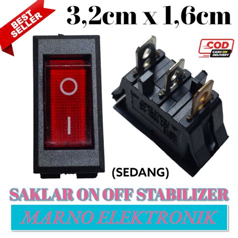 Jual SAKLAR LAMPU STABILIZER BULAT SWITCH HITAM ON OFF SEDANG Shopee