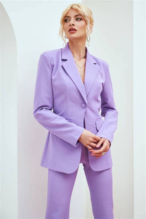 Formal Lavender Pants Suit For Women Flared Pants Suit With Etsy