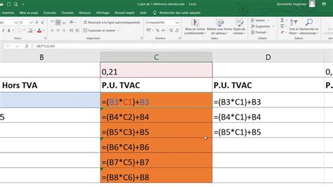 Excel 2016 Recopier La Formule Prix TVAC YouTube