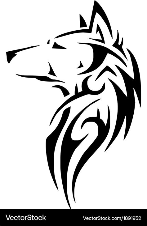 Tribal Wolf Head Design