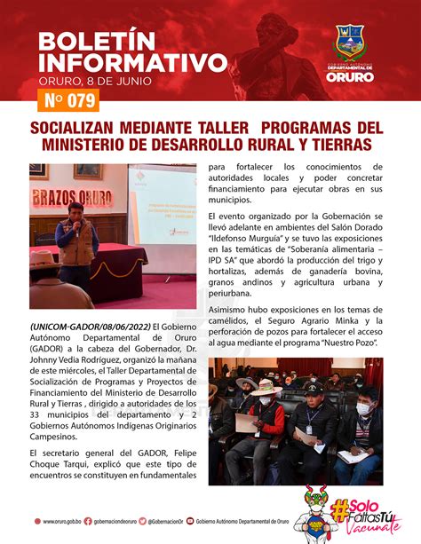 Socializan Mediante Taller Programas Del Ministerio De Desarrollo Rural