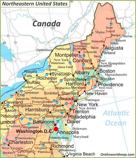 Northeastern States And Capitals Map