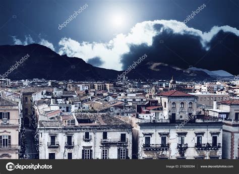 Moon Night Sky Palermo Sicily Italy — Stock Photo © watman #218265394