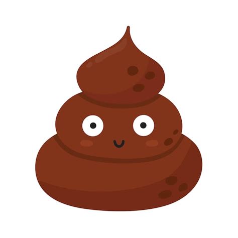 Premium Vector Cute Smiling Poop Character Happy Poo Emoji Isolated