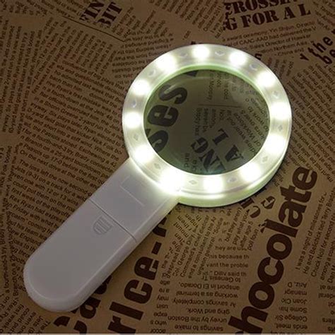 30x Led Lighted Magnifying Glass Handheld Reading Loupe Magnifier With