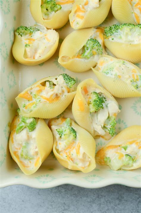 Cheesy Chicken Broccoli Stuffed Shells Quick Weeknight Meals